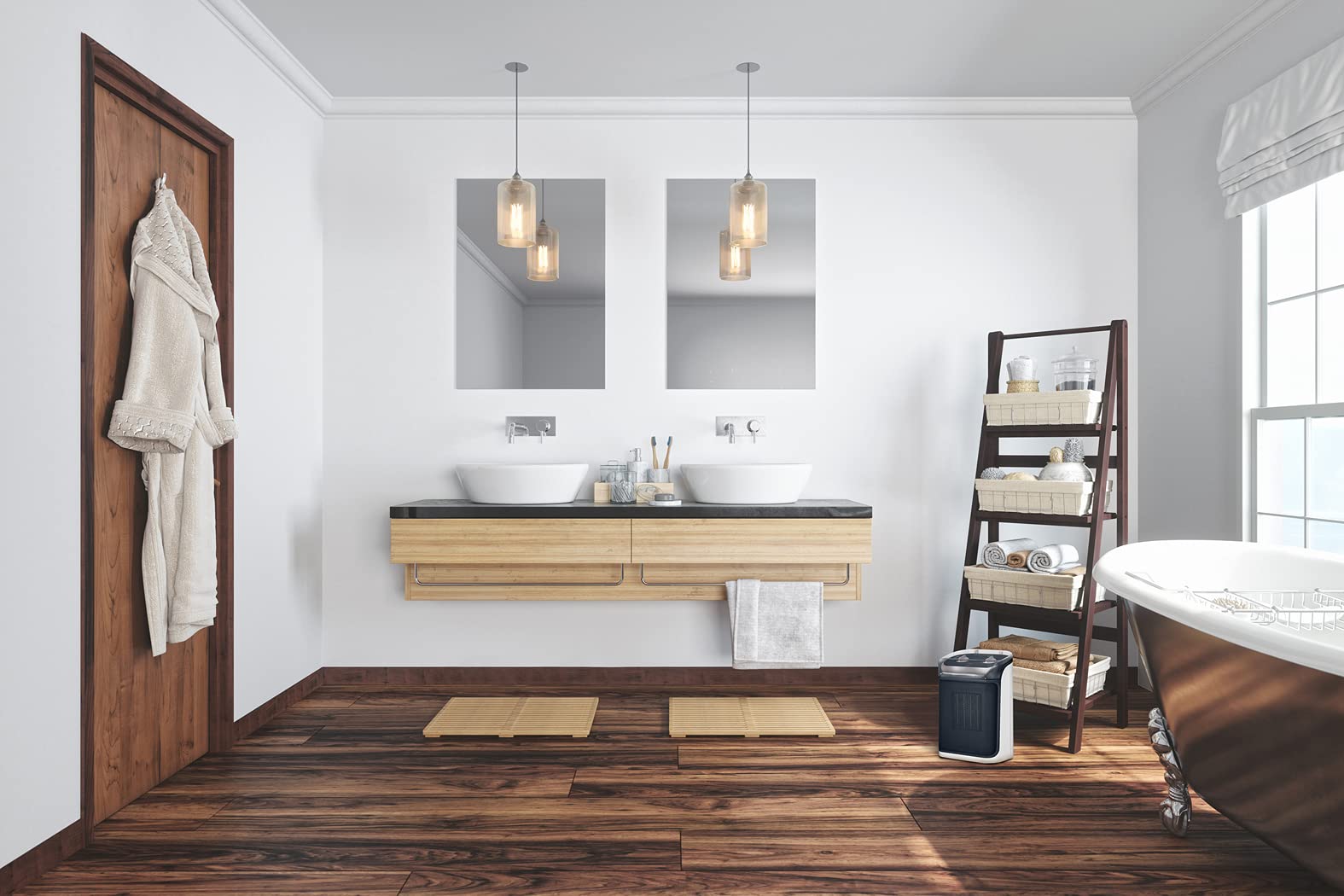 Rowenta Mini Excel Aqua Calentador de cerámica 2 en 1, Calefacción eléctrica, Calefacción supletoria, Ventilación fría, Potente, Silencioso, Compacto, Ideal para el baño SO9281F0