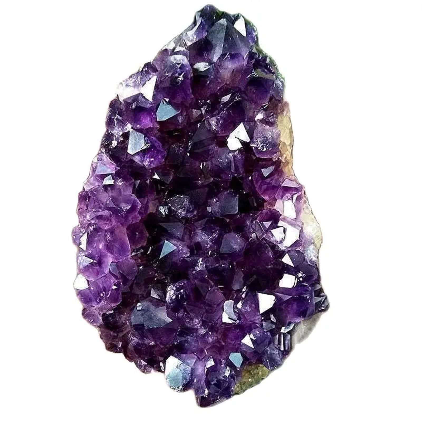 Hermoso Geoda de racimo de cristal de cuarzo amatista natural for decoración del hogar y la oficina, ayuda a relajar la mente y promover la armonía.(180-200g)
