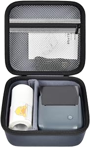 GWCASE Hard Carrying Case for NIIMBOT B1 & B21 Label Maker, Waterproof Travel Storage Organizer with Movable Divider for Printer, Extra Tapes & Cables, Ideal for Small Business & Home - Dark Grey