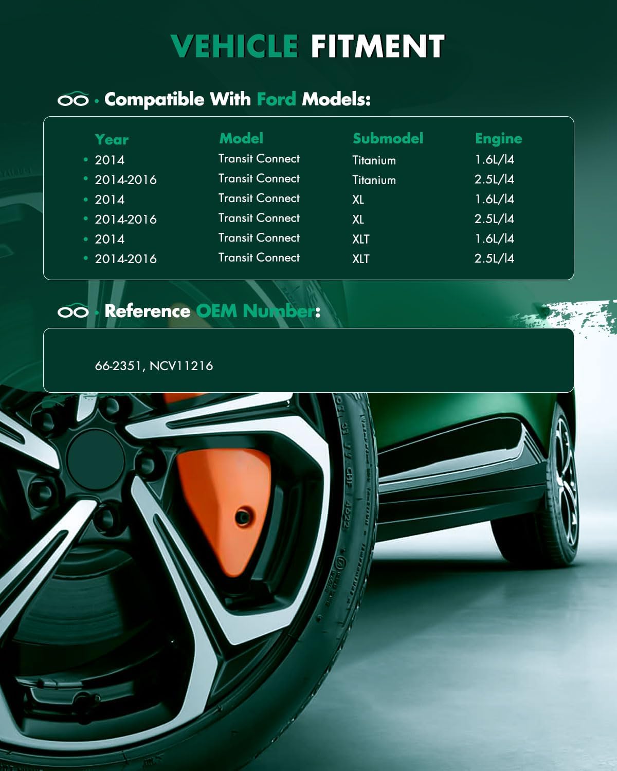 Front Left Cv Axle Shaft Assembly 2014-2018 For Ford Transit Connect 66-2351 Ncv11216