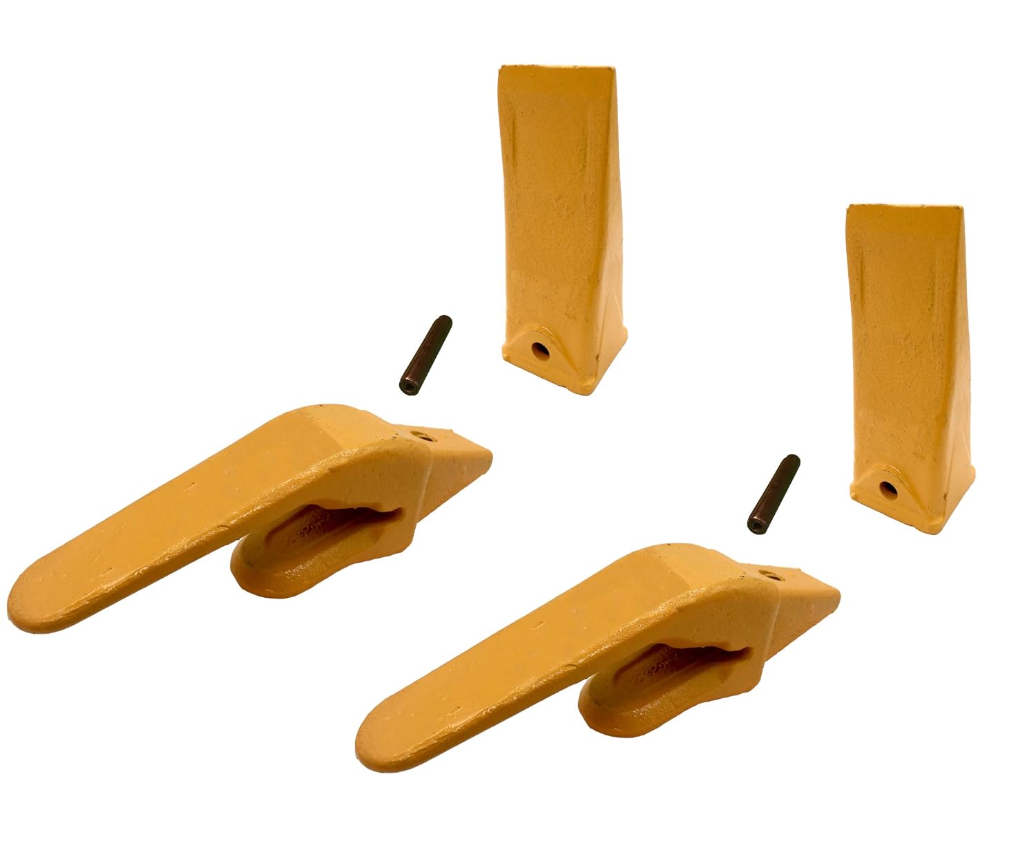 Mini Excavator Weld-on Bucket Adapters, Teeth and Pins Combo, 238-3204 1", 238-3202 HDL, 238-3200, fits CAT VRS-50 (8)