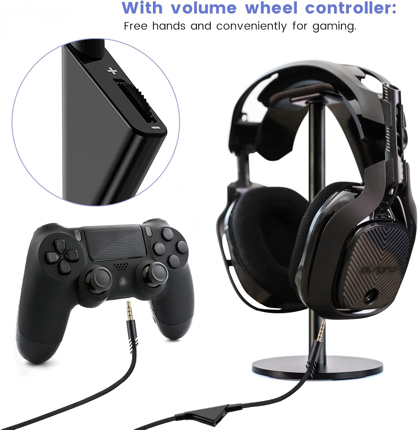 weishan A40 Mic and Audio Cable, Replacement for Astro A40 TR Gaming Headsets, with Inline Volume Control