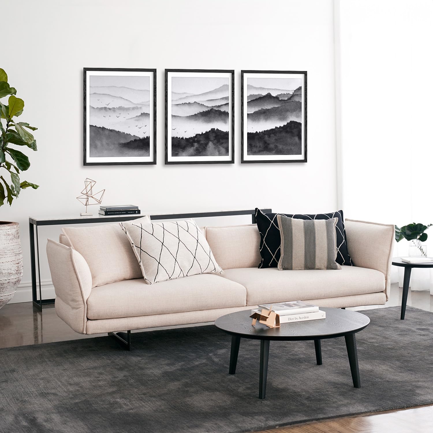 Lot De 6 Affiches Murales Dazzlewall - Noir Et Blanc - Scènes De Montagne - 20x25 Cm - Sans Cadre
