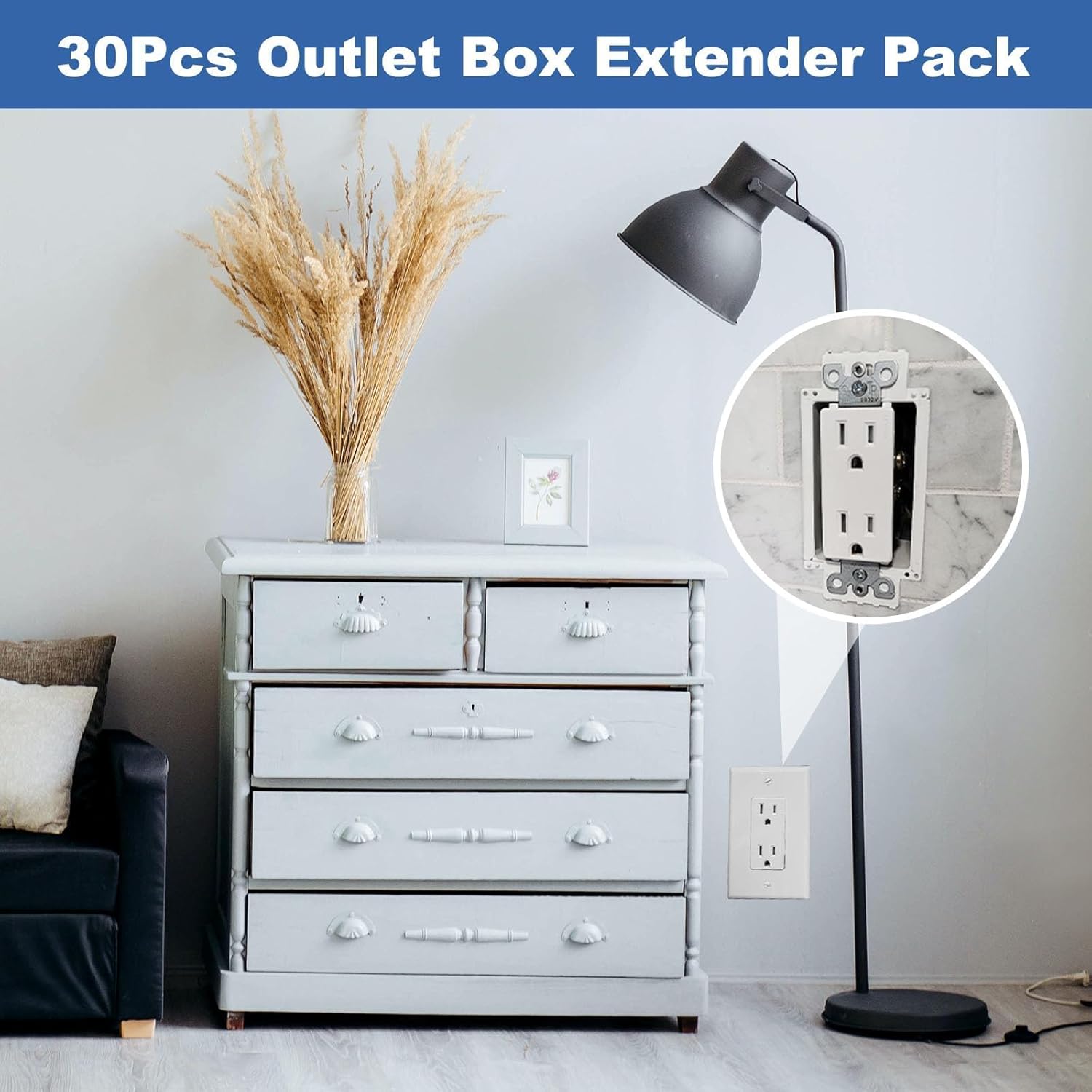 Alrens 30PCS BE1-2 Electrical Outlet Box Extenders with 60 Screws, 1-Gang Box Extender, Single Gang Box Extender 1 Gang Power Switch Receptacles Accessories - Image 6