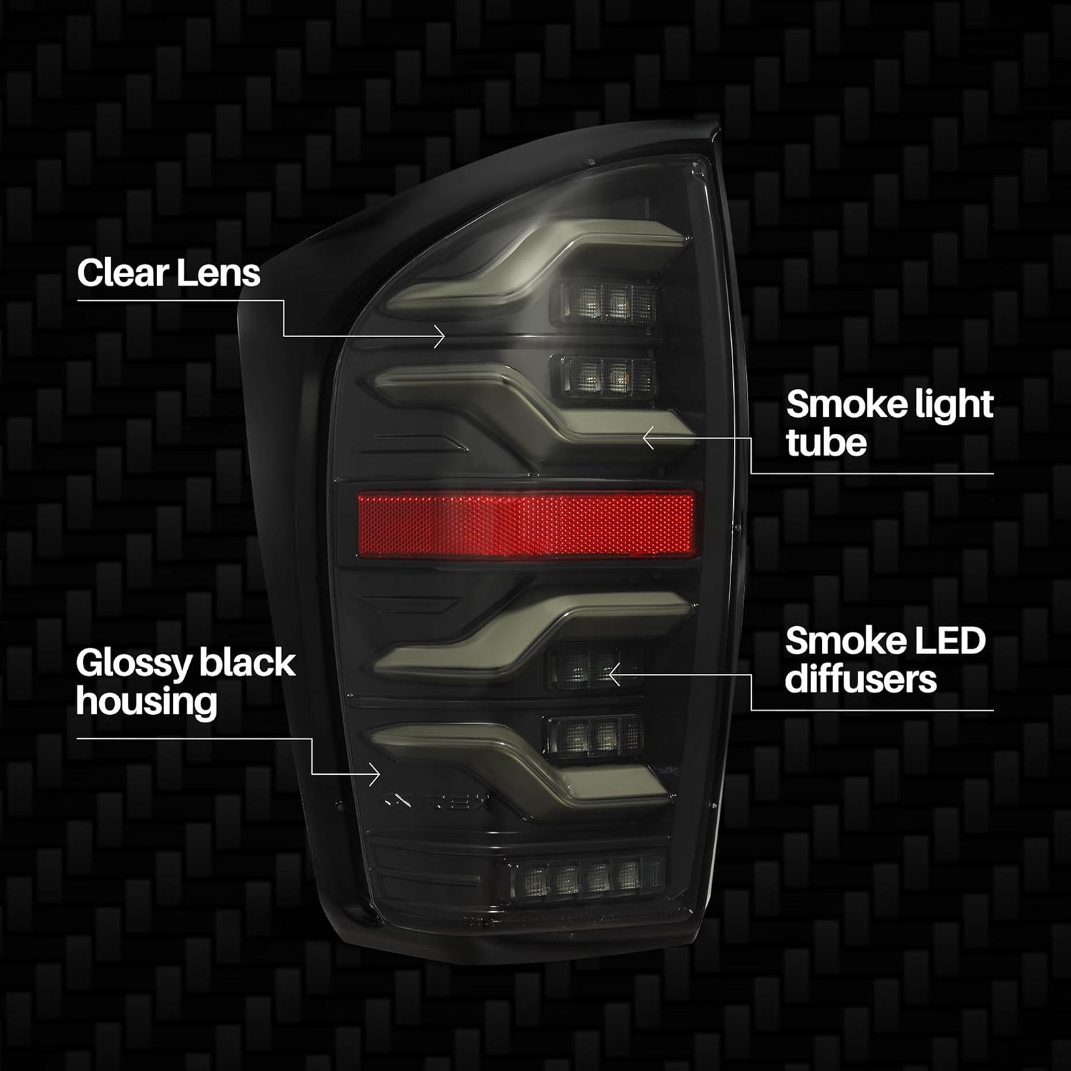 Alpharex For 16-23 Tacoma LUXX-Series LED Tail Lights Alpha-Black