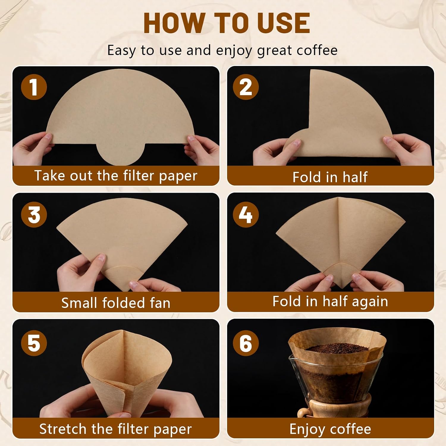 Lemonroad 200 Count Half Moon Coffee Filters Unbleached 3-6 Cup Filters