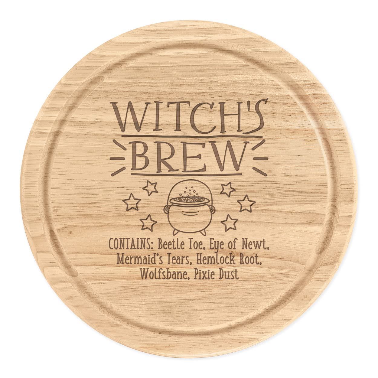 Witch's Brew Wooden Chopping Cheese Board Round 25cm