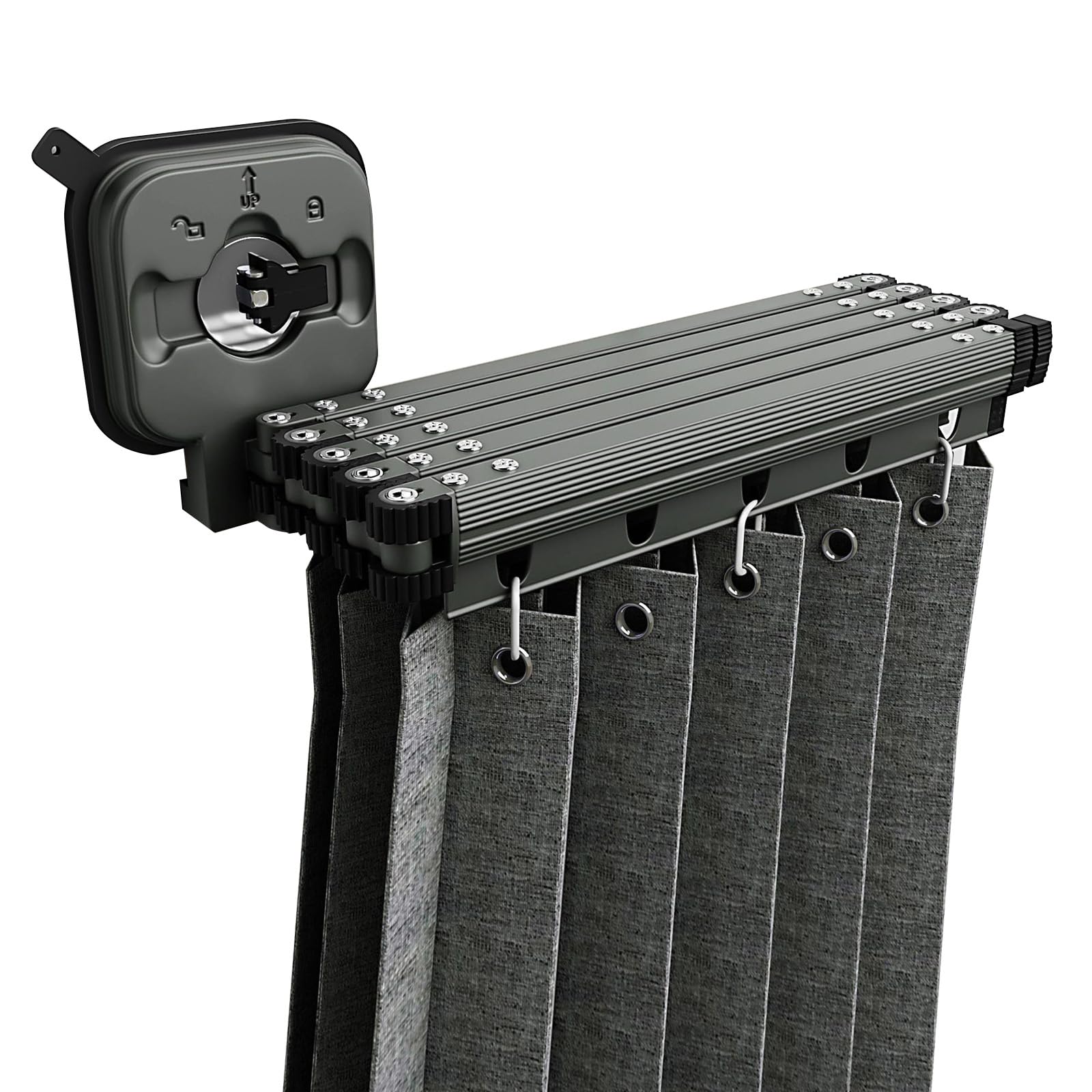 Tringle de douche rétractable au design pliable et support rotatif 360°