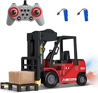 Sponsored You’re seeing this ad based on the product’s relevance to your search query.Learn more about this advertisement Mostop Remote Controlled Forklift Toy, 1/24 RC Forklift Toy, with Boxes/Sound and Light Spray, Two Rechargeable Batteries & Charger, Technology Car Boy Gift