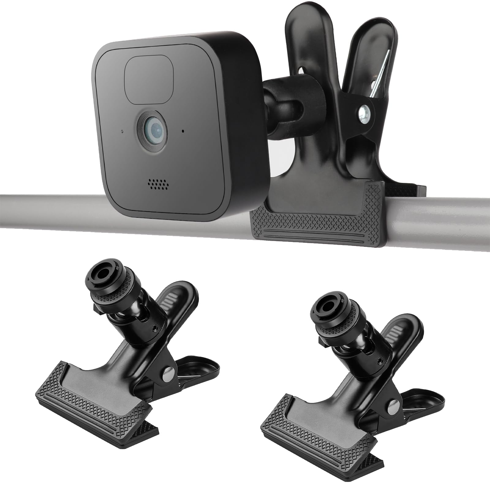 iTODOS 2 Pack Clip Clamp Mount for Blink Outdoor 4/3rd Gen/XT/XT2/Mini, Metal Clip Holder, Camera Mount Attach Blink Camera Wherever You Like Without Tools