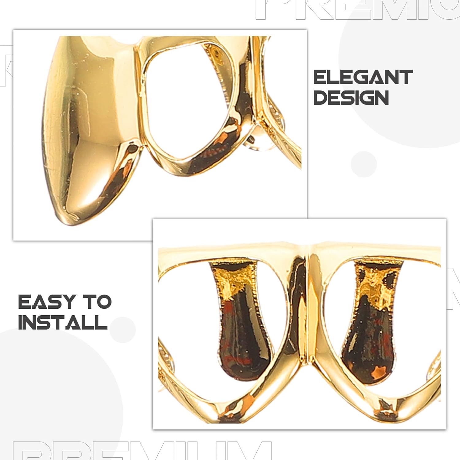 VALICLUD 1set Gold Hollow Grill Adults Ready to Wear Decorative for Hip-hop Culture Comfortable Fit and Design