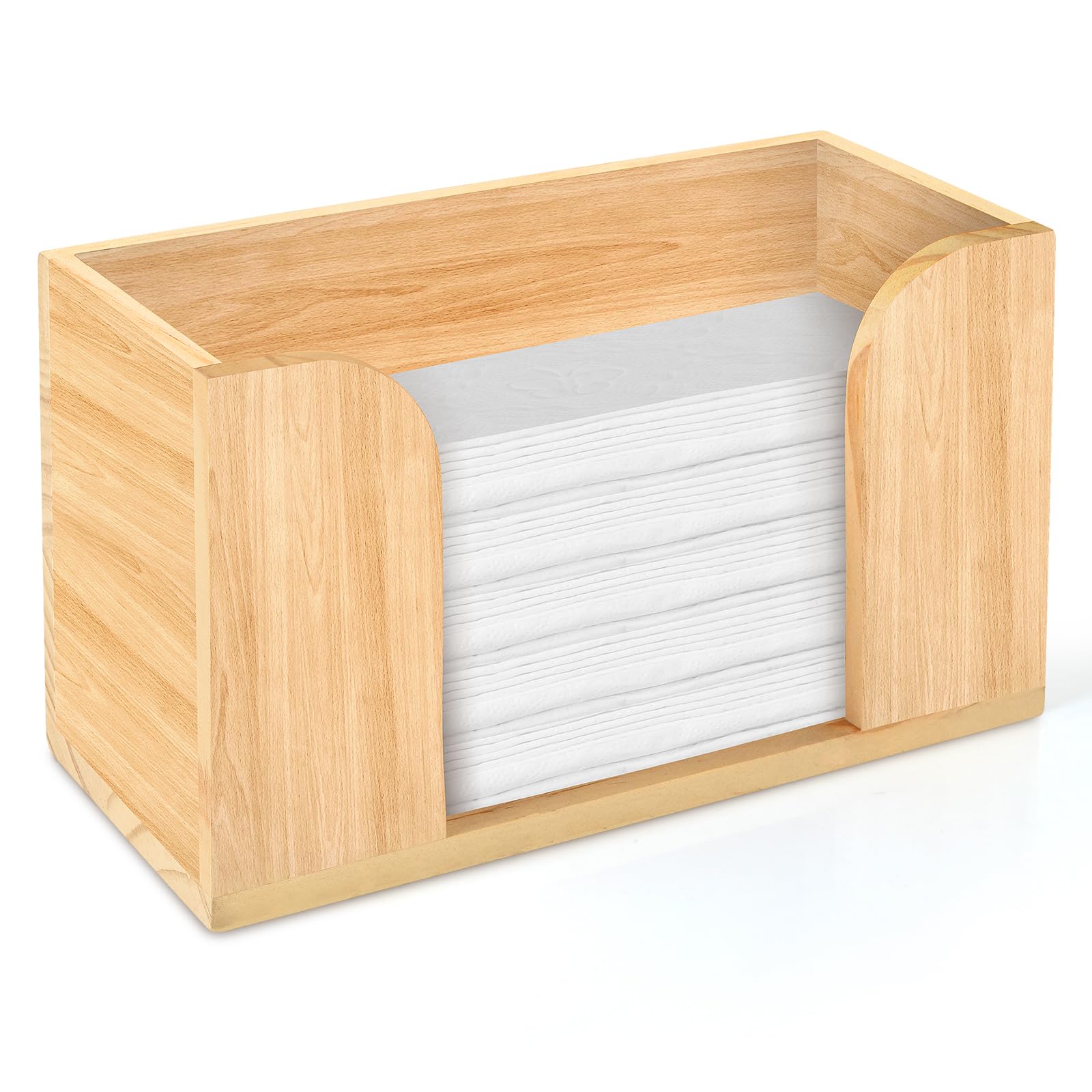 Bamboo Countertop Paper Towel Holder Dispenser Bathroom Folded Paper Towel Holder Paper Hand Towel Holder Multifold Paper Towel Dispenser Napkin Dispenser for Z fold Trifold C fold Trifold Paper