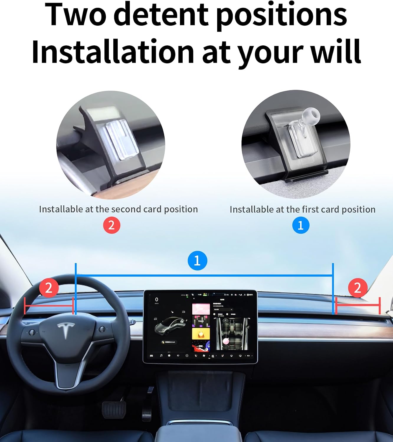 Wireless Charging Car Phone Holder for Tesla Model 3 2018-2023 / Model Y 2020-2024 Auto Accessories Navigation Bracket Interior Decoration, 360° Rotation Car Phone Mount Compatible with MagSafe