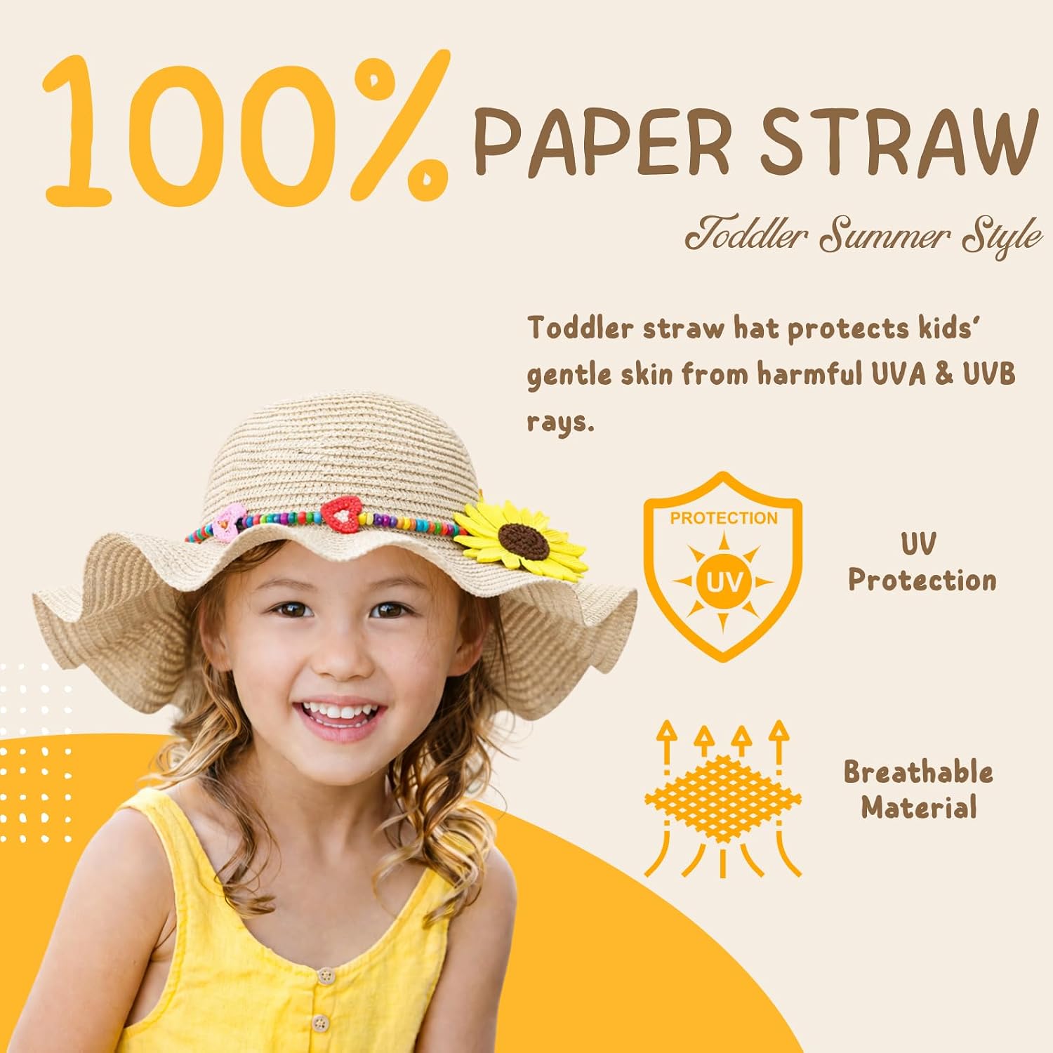 Baby Infant Toddler Girl Straw Hat - Bowknot Bucket Beach Sun Hat with Sunglasses - Kids Sun Protection