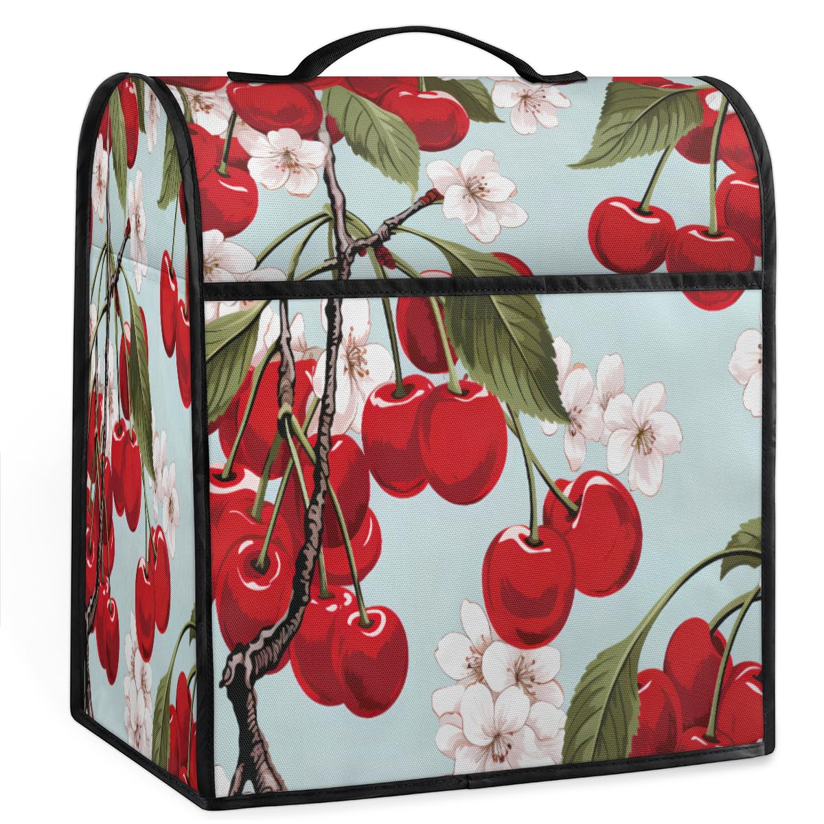 Coffee Maker Cover Cherry Flower Kitchen Appliance Covers Small Appliance Covers Blender Cover Juicer Cover Dust Covers for Kitchen Appliances with Top Handle and Pockets,Washable,C31