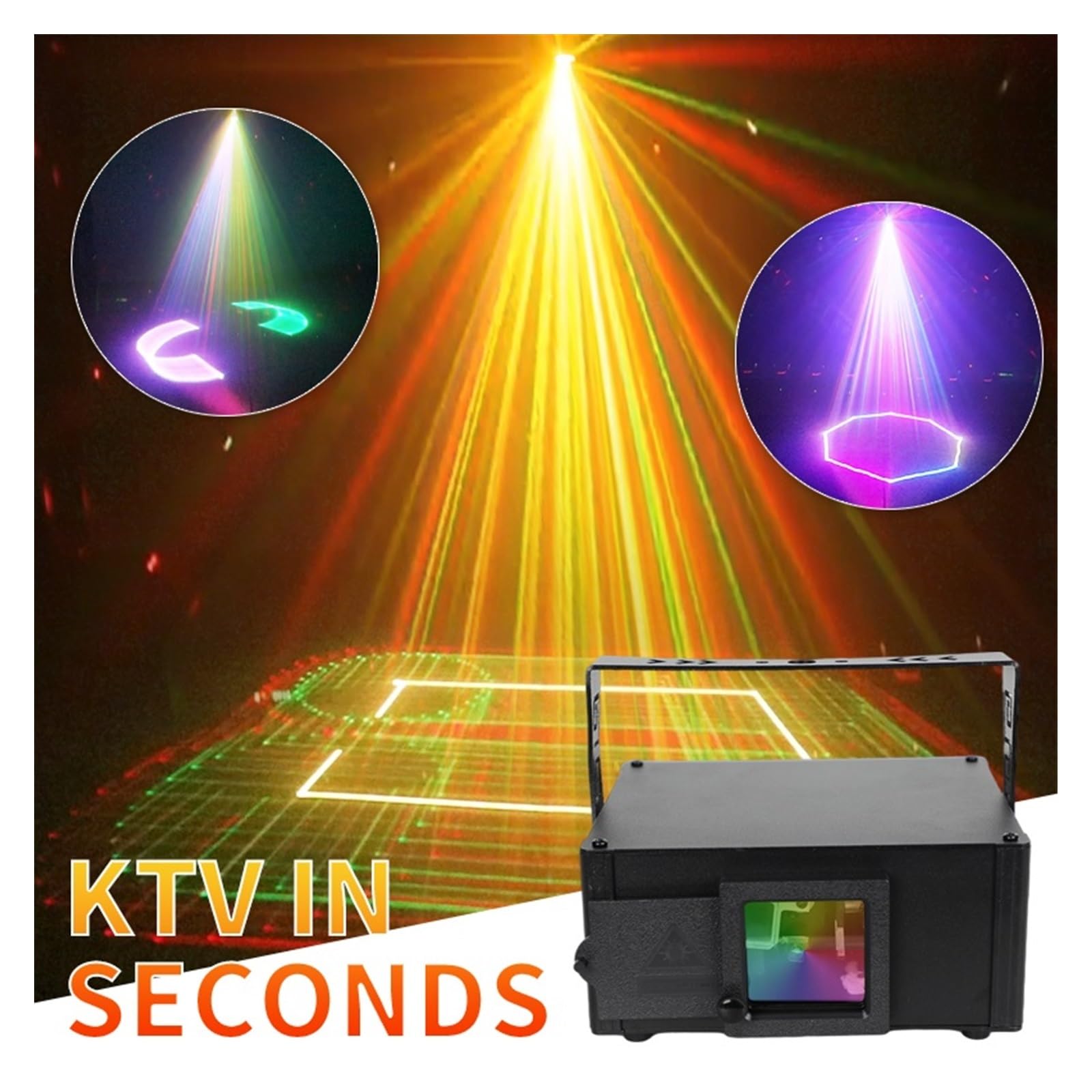 Luci per Feste, Mixer 4D Animazione Luce da palcoscenico Controller stroboscopico RGB DJ Discoteca Proiettore Festa di Natale Vacanza Matrimonio Bar Club Luce
