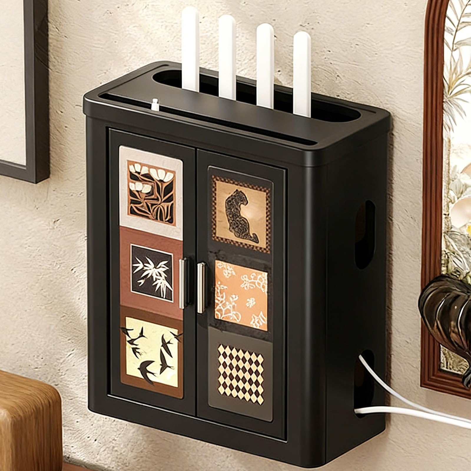 Boîte rangement routeur WiFi aimantée pour éliminer le désordre