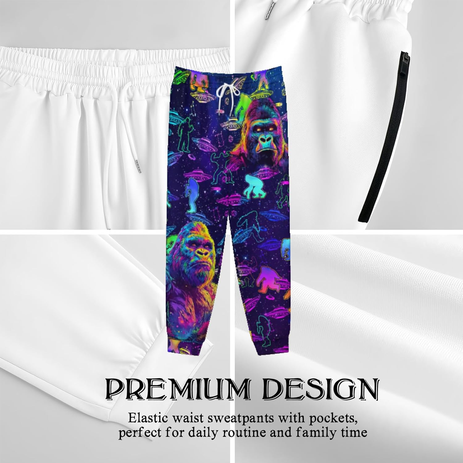 Men's Jogger Pants Funny Sweatpants Warm Cozy Workout Track Pants with Pockets Drawstring - Image 5