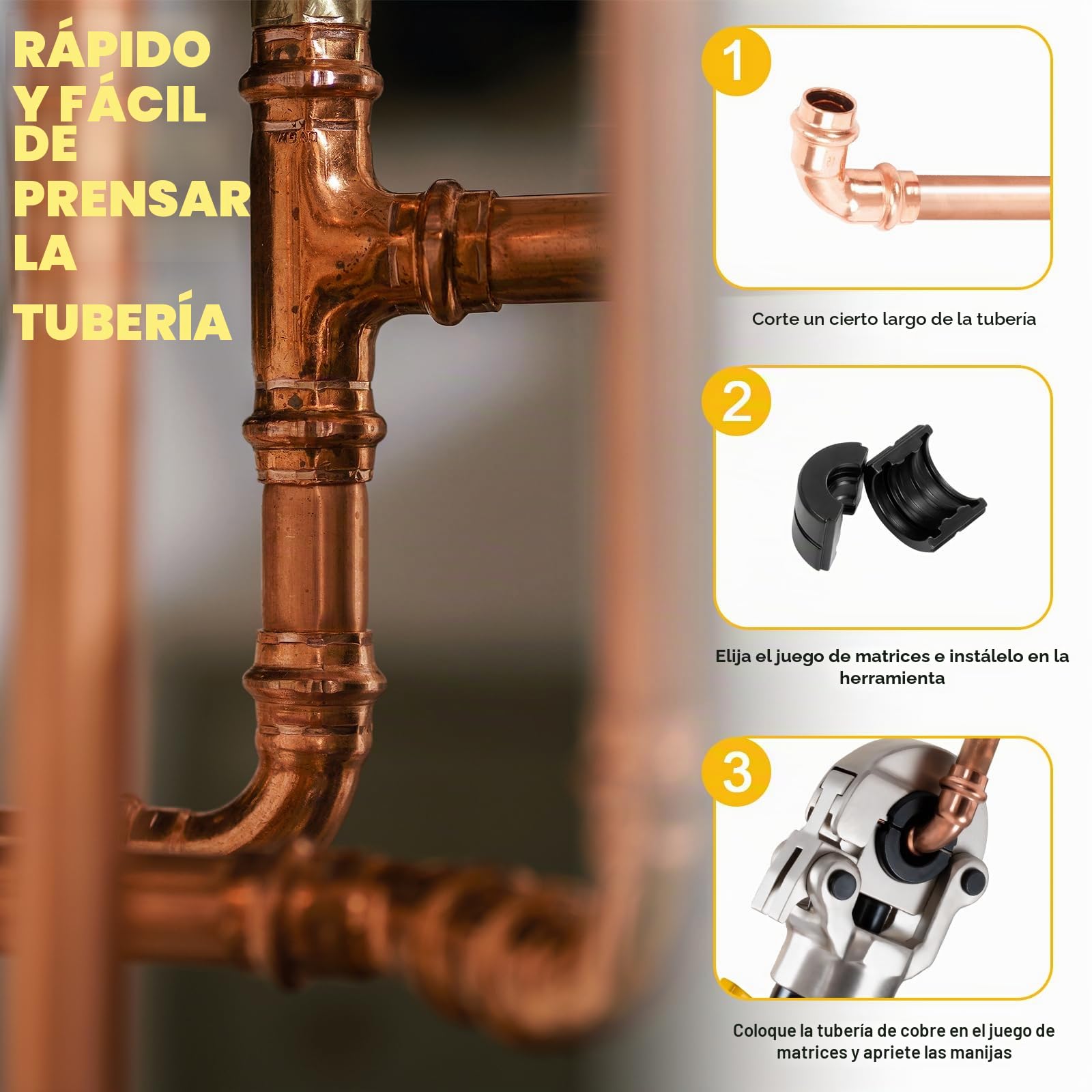 Alicates Prensadores de Tuberías TEENO(100 kn), Prensa Multicapa Manual con Cortatubos, Crimpadora Hidráulica Multicapa para tubo compuesto con accesorios de contorno TH16, TH20, TH26, TH32, 360°