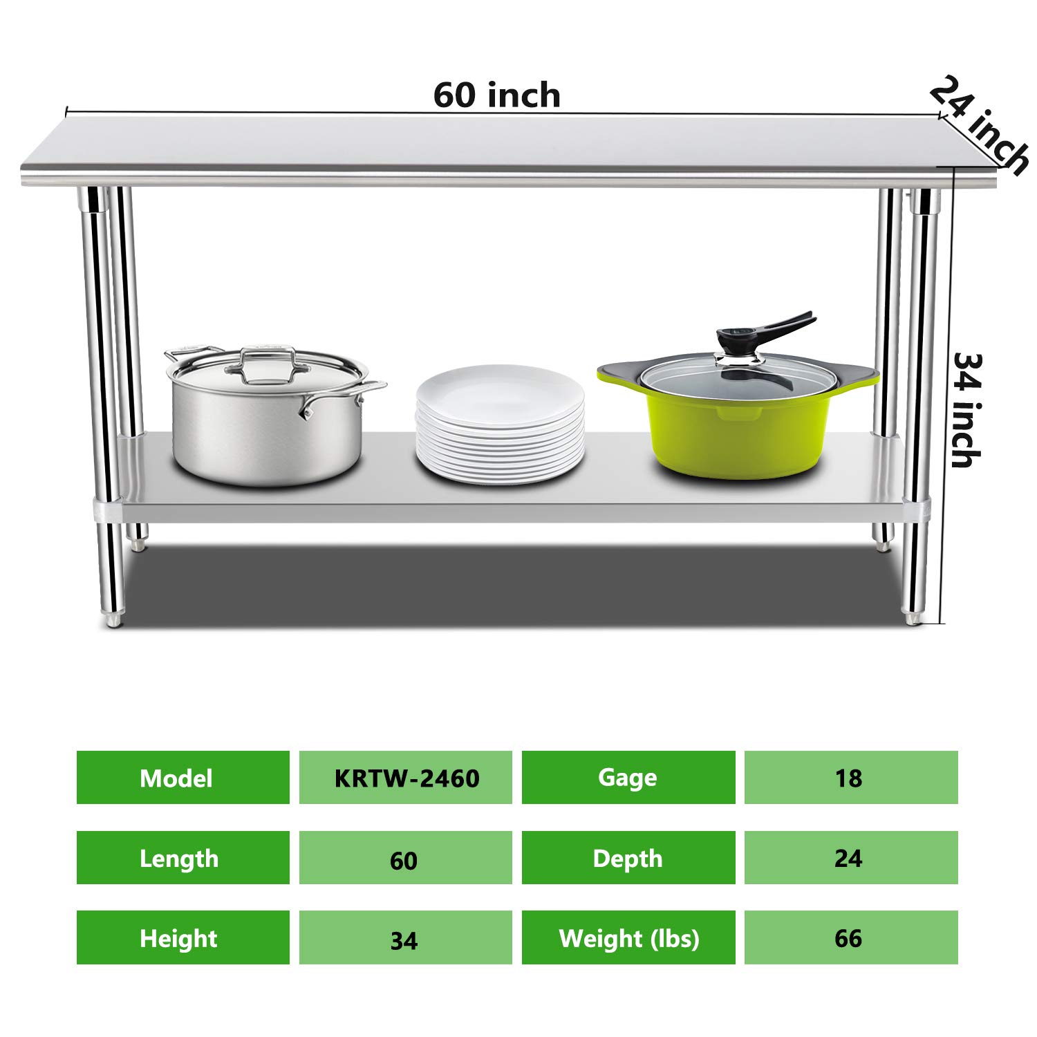 Buy Commercial Kitchen Prep & Work Table, KITMA Stainless Steel Food