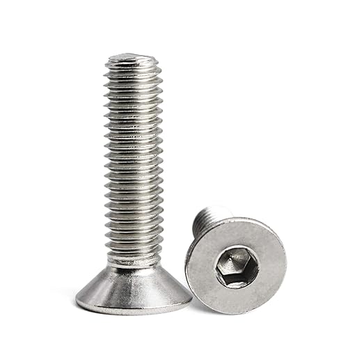 Miniatura 3 de SUNXULIMI Tornillos hexagonales de cabeza plana M5 x 202530351.575 in, tornillos avellanados, acero inoxidable 304, totalmente roscado, acabado