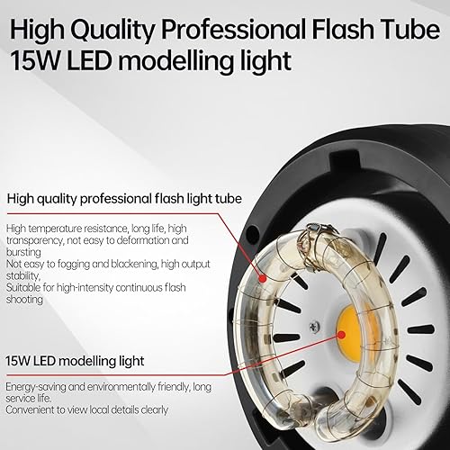 Vista 13 de JINBEI DMII-5 500 W - Luces estroboscópicas para estudio con flash de estudio de 500 W