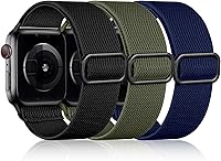 Vista 13 de DaQin Paquete de 3 bandas elásticas compatibles con Apple Watch Bands para Hombre de 1.65 pulgadas, 1.61 pulgadas, 1.57 pulgadas, 1.5 pulgadas