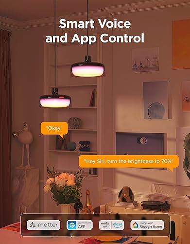 Miniatura 4 de Govee Lámpara colgante para isla de cocina, iluminación inteligente RGBIC de tres capas, compatible con materia, 1300LM 2700K-6500K regulable,