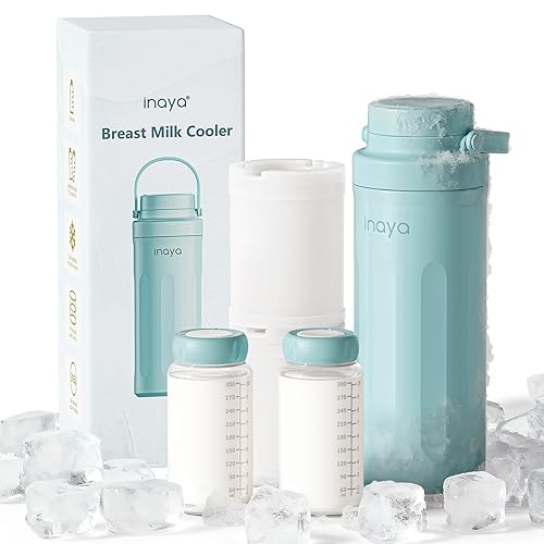 Inaya Botella enfriadora portátil de leche materna de 22 onzas – Enfriador de leche materna de viaje con 24 horas de enfriamiento, esenciales para