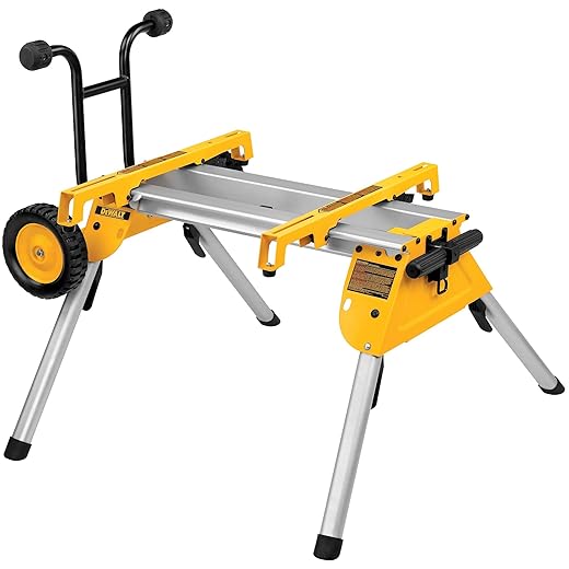 DEWALT Table Saw for Jobsite, Compact, 8-1/4-Inch with Table Saw Stand, Mobile/Rolling (DWE7485 & DW7440RS)