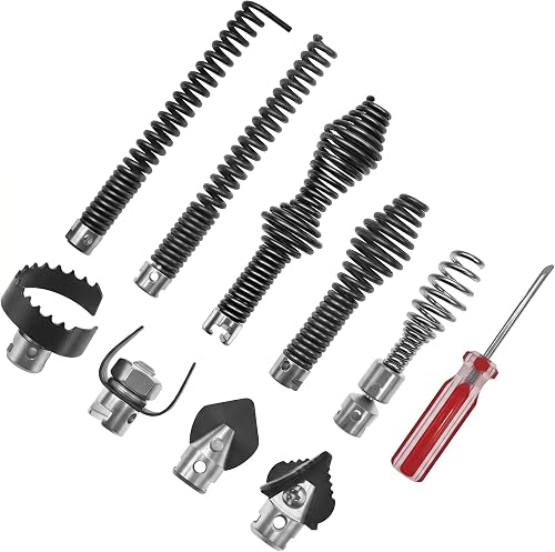 10Pcs Drain Snake Drill Attachment, Drain Auger Cutter Kit, Fits RIDGID K-400 C-