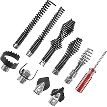10Pcs Drain Snake Drill Attachment, Drain Auger Cutter Kit, Fit for RIDGID K-400 C-4 C-6 C-7 C-8 & C-9 Drain Cleaning Machine, for 5/8" Drain Snake Cable Heads Tips