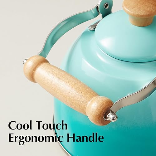 Miniatura 5 de ROCKURWOK Hervidor de té, tetera con mango ergonómico Cool Touch, tetera de acero inoxidable de grado alimenticio, tetera para tetera, tetera de