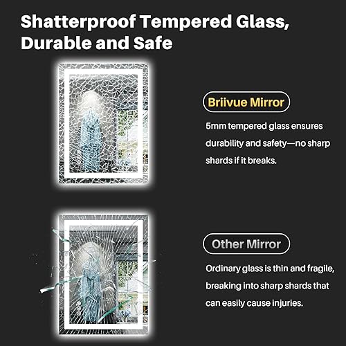 Miniatura 7 de Espejo de baño LED de 24 x 32 pulgadas con luces, retroiluminado y frontal iluminado, espejo de tocador de baño con luz antiniebla para pared,