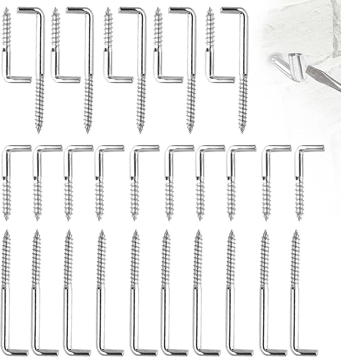 30 Schraubhaken Set Mit Sicherungsring - Schwarz, Bis 18kg Belastbar