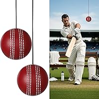 Teyva Daily 3-Pack PU Cricket Hanging Practice Balls with Cord - Boost Hand-Eye Coordination & Batting Skills Indoor/Outdoor