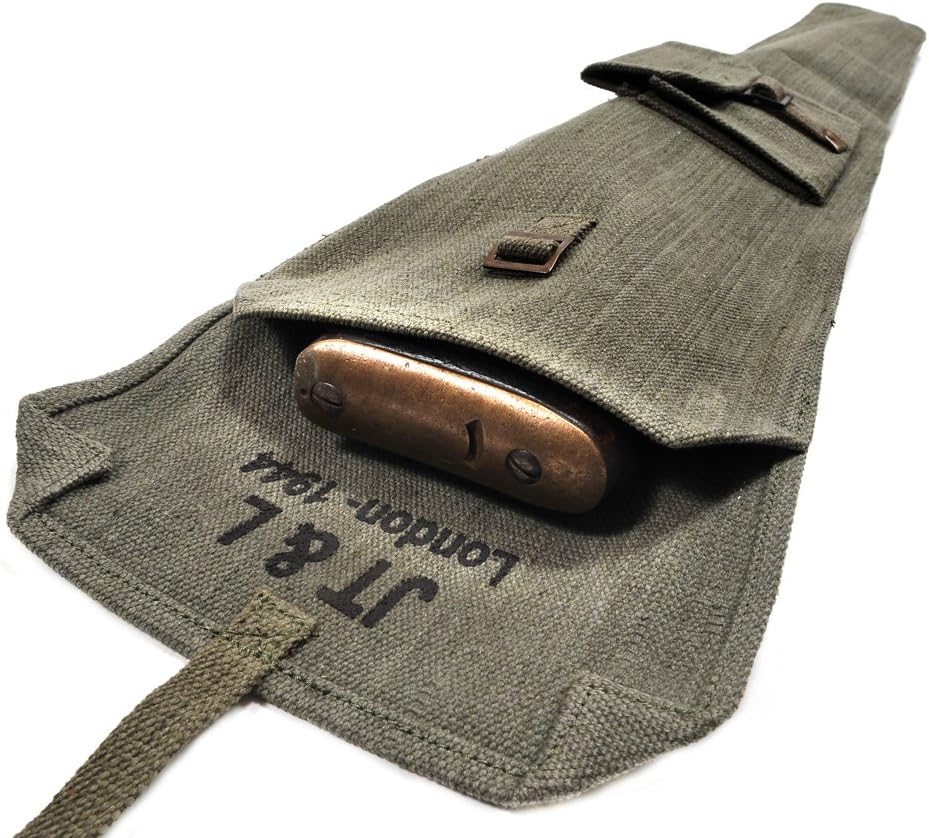 World War Supply British Lee Enfield Canvas Rifle Case OD Marked JT&L London 1944"