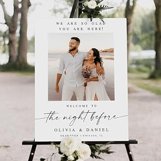 Photo welcome sign template The night before Editable minimalist welcome sign Modern wedding rehearsal dinner welcome sign