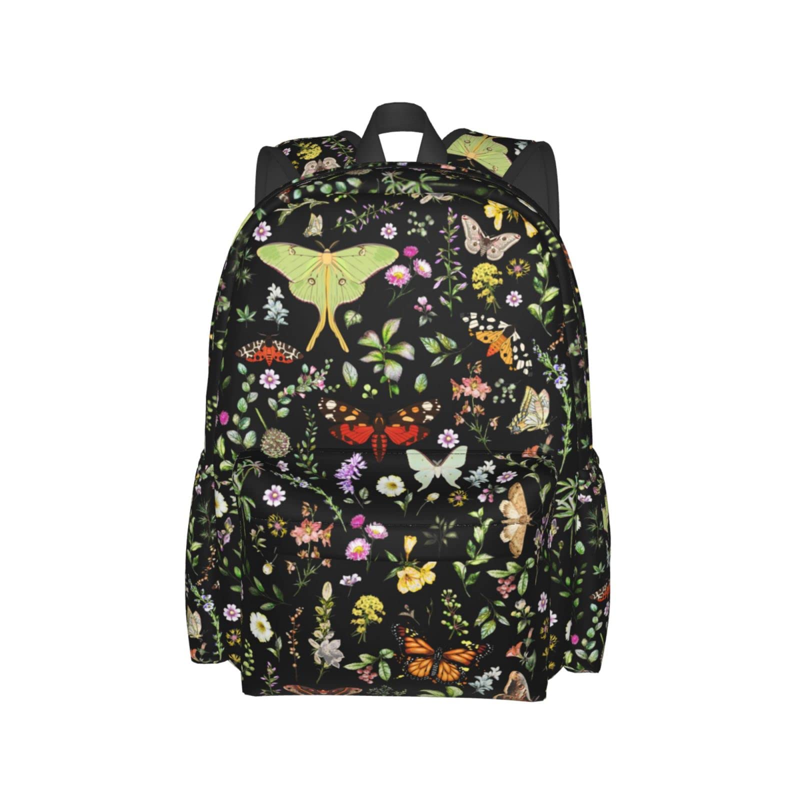 MOLIAN Butterflies Moths Flower Stylish Backpack With Adjustable Padded Shoulder Straps Daypacks For College Travel One Size