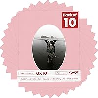 Vista 135 de Tapete de 8 x 10 pulgadas, corte biselado para fotos de 5 x 7 pulgadas, con apertura de tablero de fotos ovalado blanco precortado, sin ácidos, mate