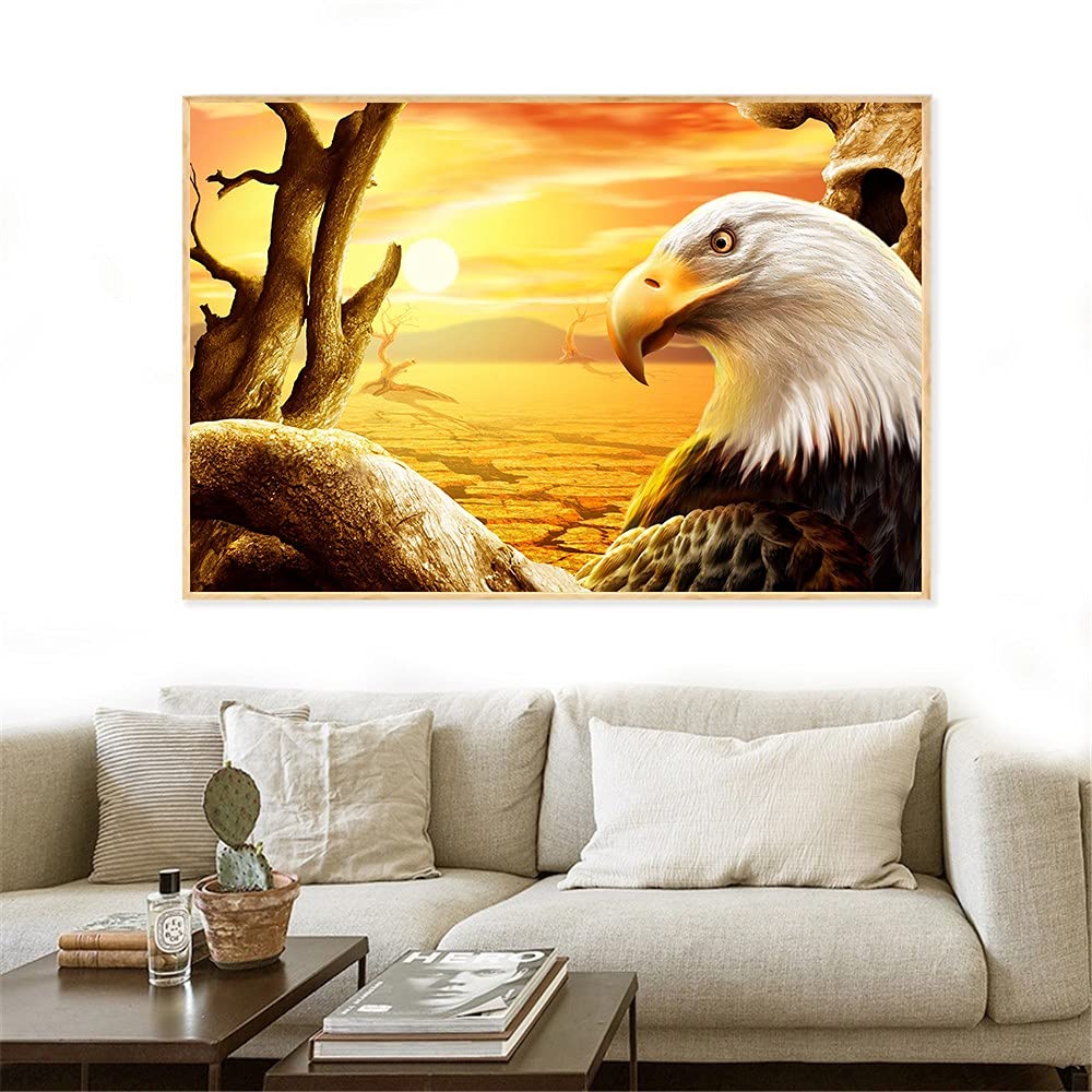 Peinture diamant aigle 5D coffret loisirs créatifs à offrir pour décoration salon 80x220