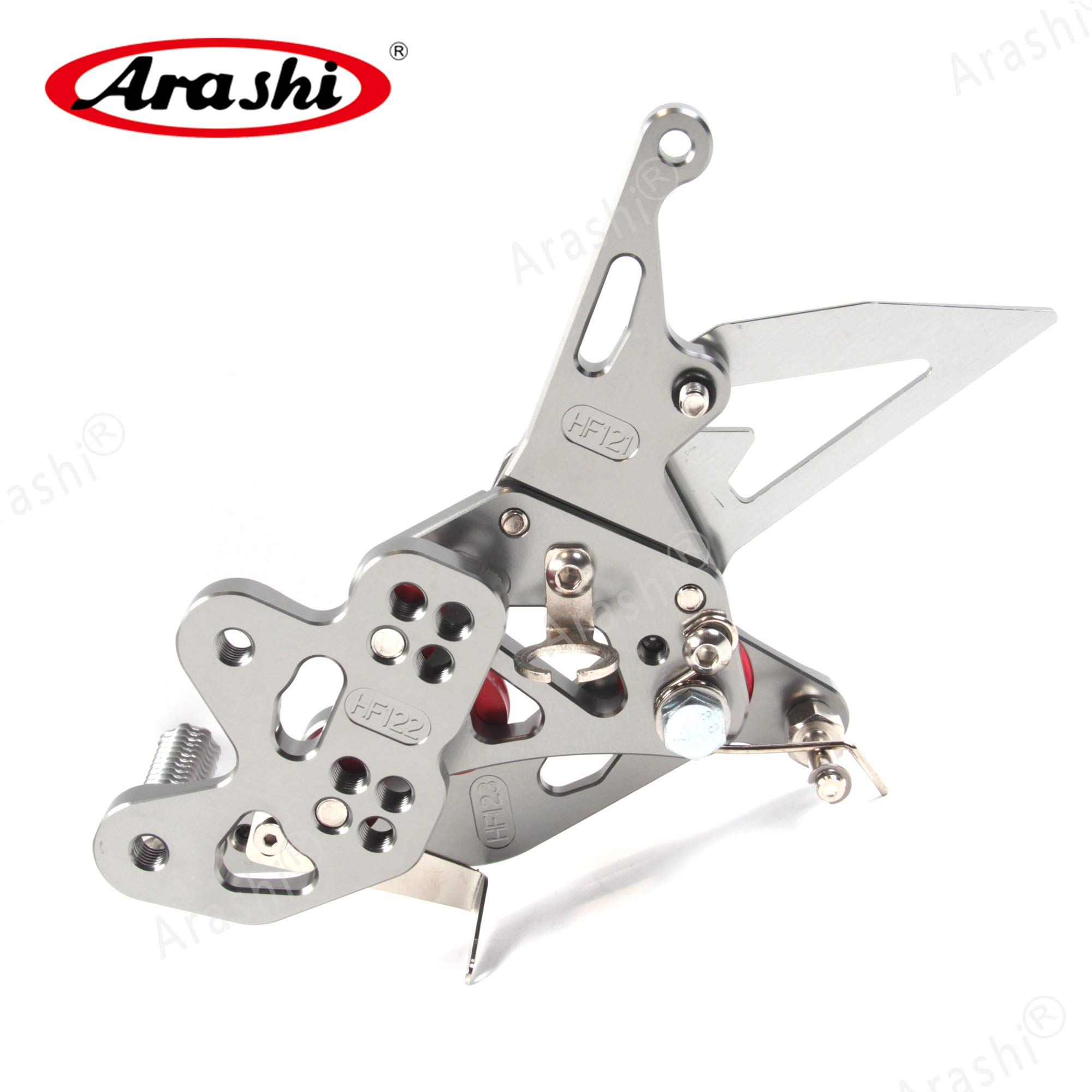 Arashi (Versión 2.0) Ajustables Reposapiés Estriberas Retrasadas para Suzuki GSXR 600 750 2006-2010, Gris Accesorios motocicletas Clavijas de pie Pedales