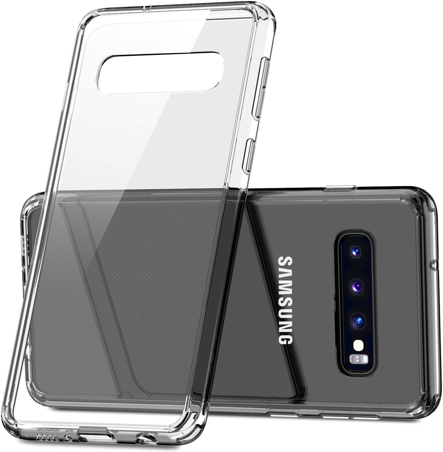 TOZO for Samsung Galaxy S10 Plus Case 6.4 Inch (2019) Hybrid PC+TPU Soft Grip Matte Finish Clear Back Panel Cover for Samsung Galaxy S10+ (Clear)