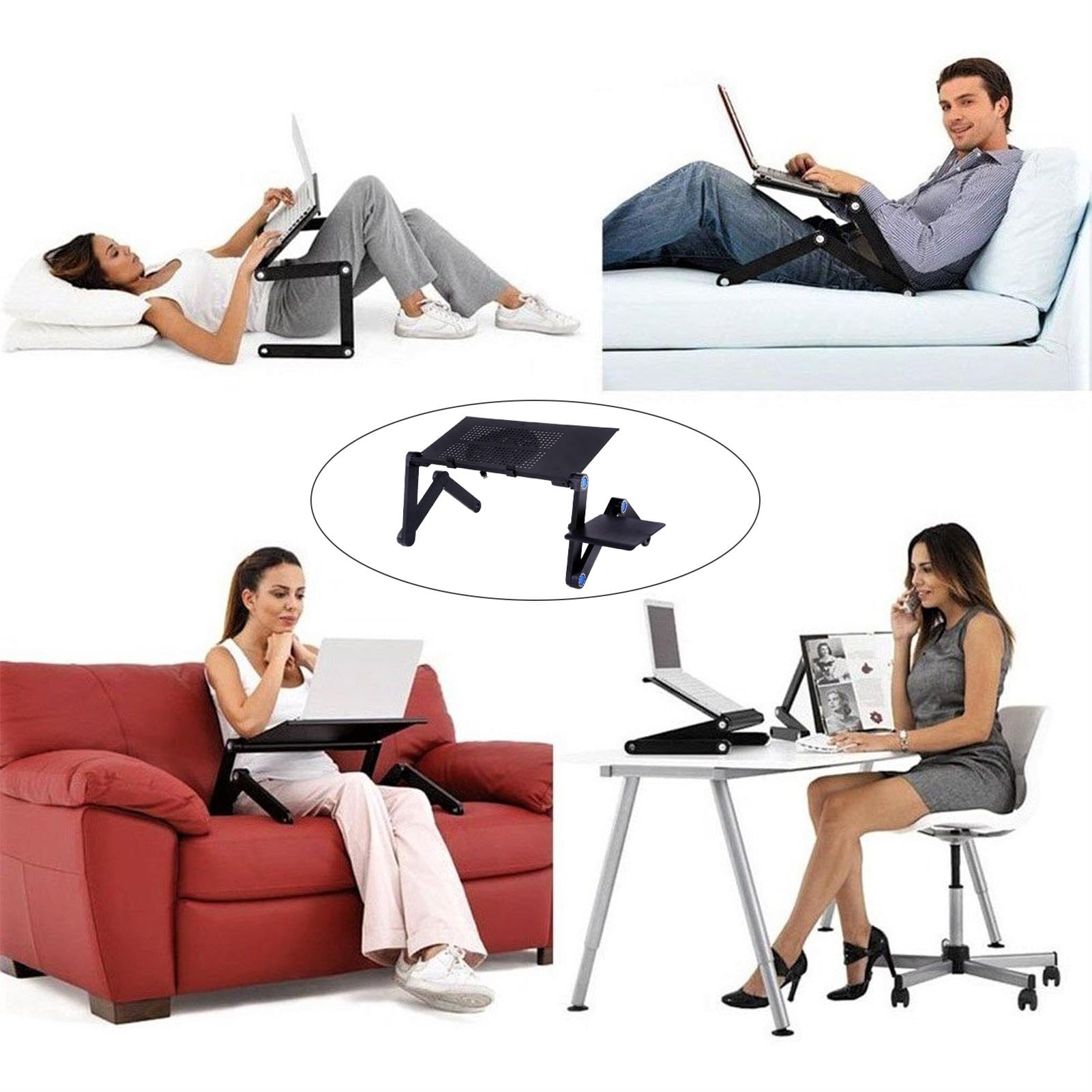 Scrivania da letto per laptop e scrittura, supporto per laptop per letto - Scrivania pieghevole per laptop | Supporto per laptop con tappetino per mouse e clip antiscivolo per disegnare,