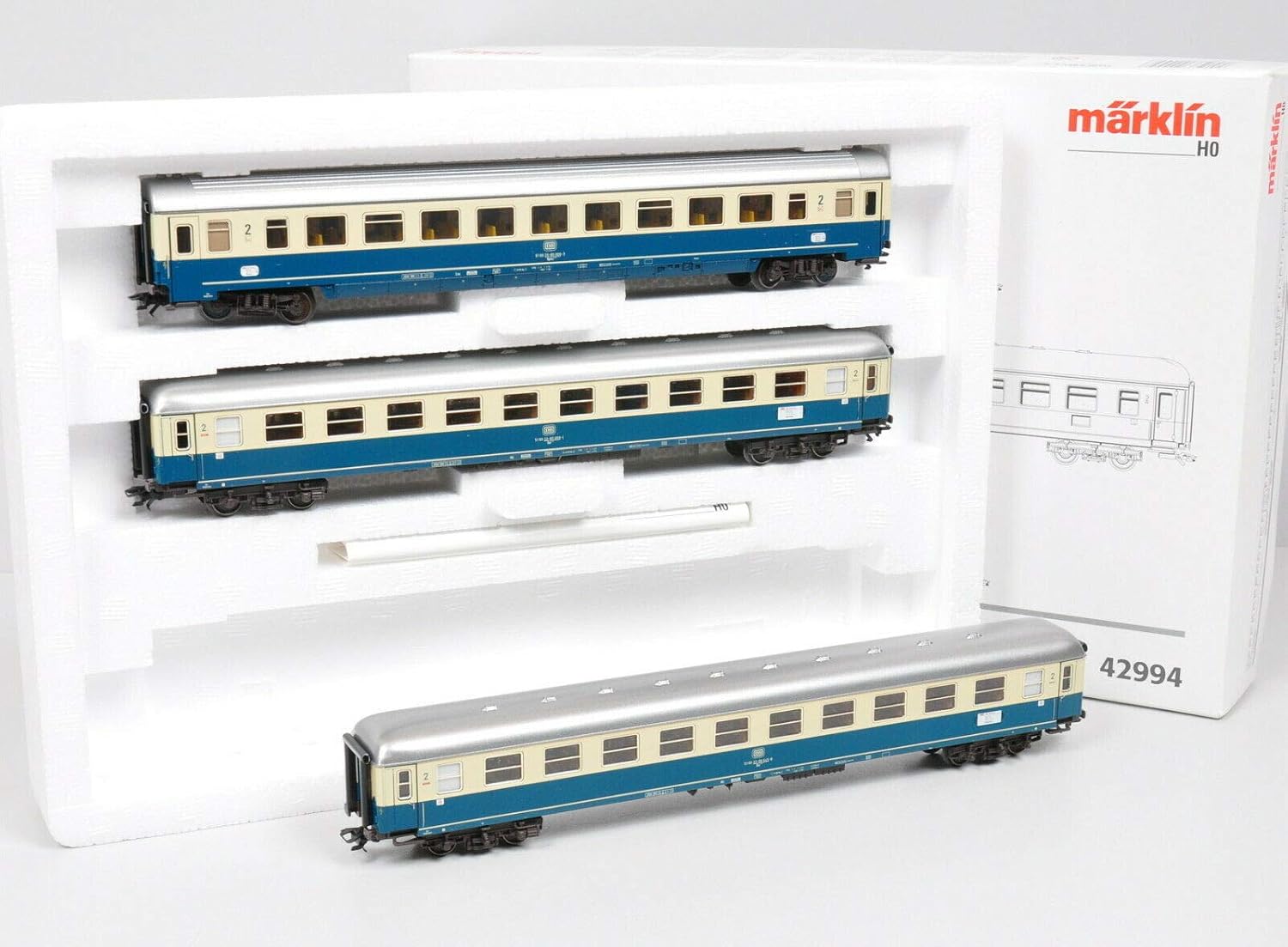 Long German Federal Railroad Express DB Passenger CAR Set 42994