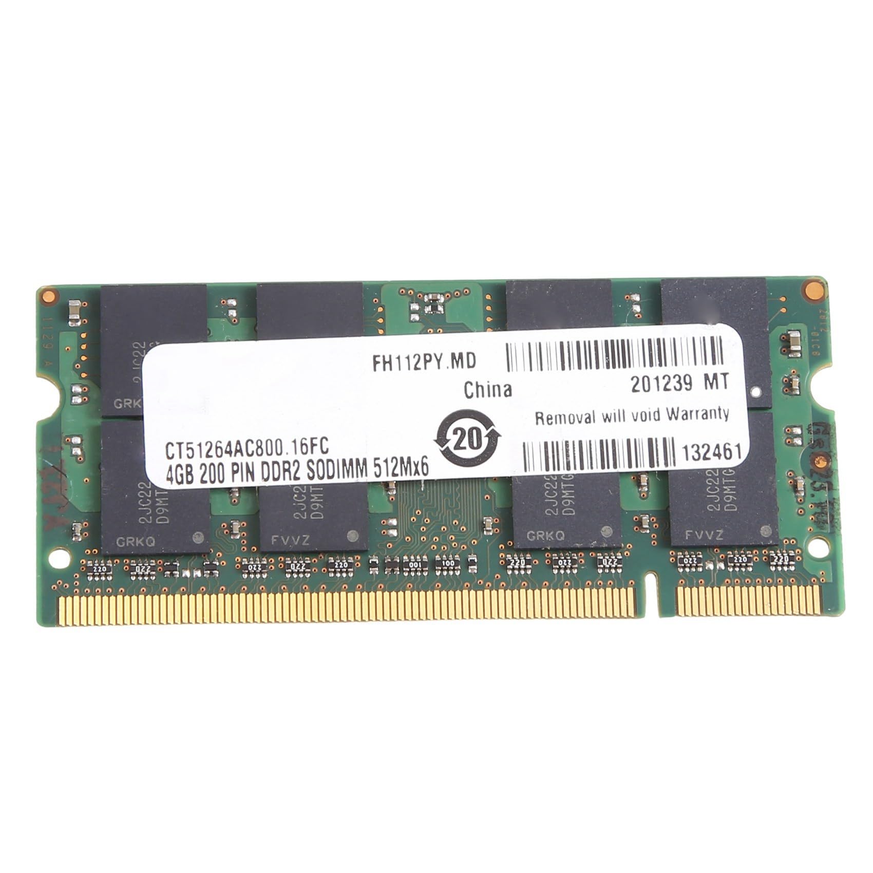 Per MT DDR2 4GB 800Mhz RAM PC2 6400S 16 chip 2RX8 1.8V 200 pin SODIMM per memoria del computer portatile Facile da installare Facile da usare