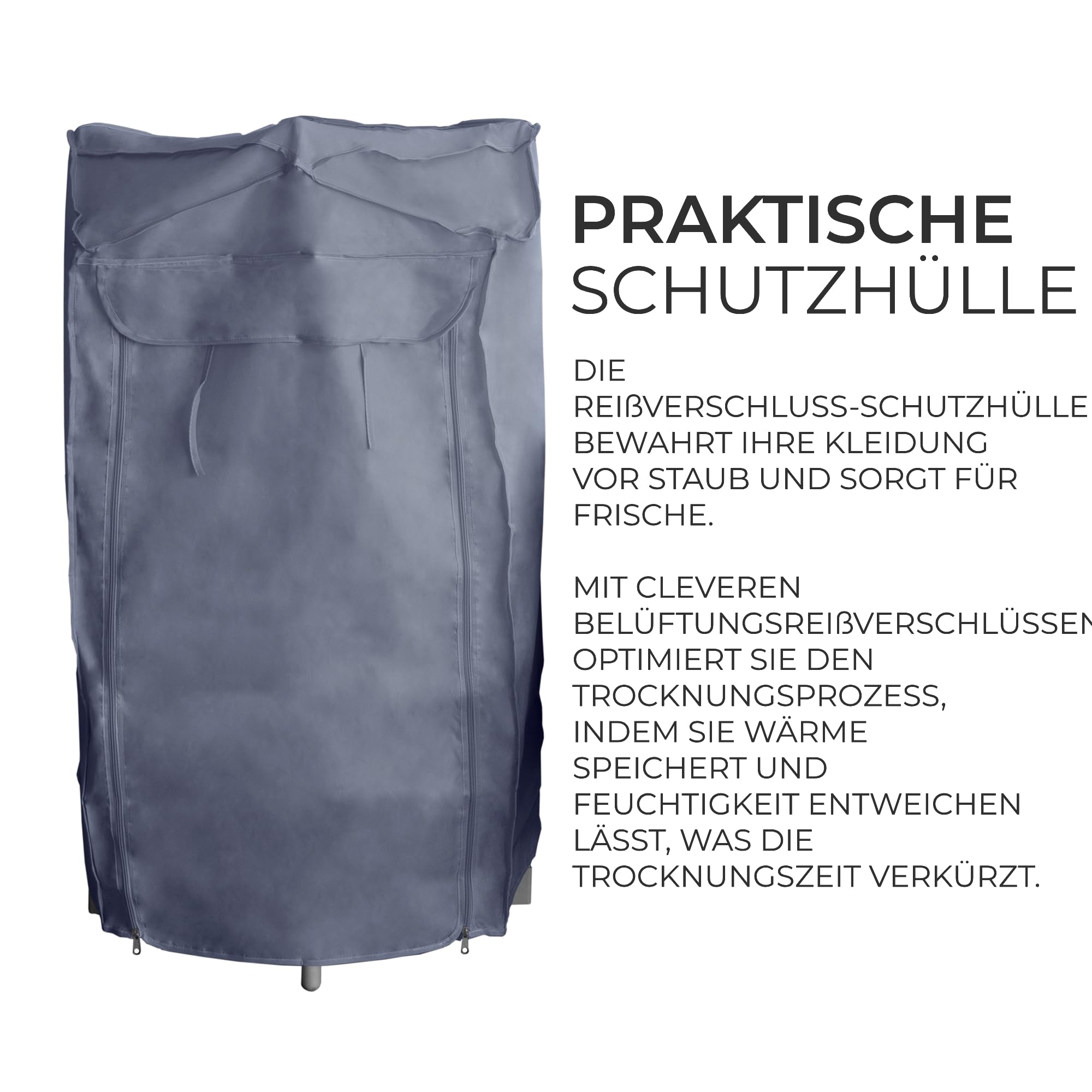 Elektrischer beheizter Wäscheständer 3 Ebenen 21m 15kg Wäsche Kapazität 50-55°C 220W Drinnen Klappbar Mobil 6 Böden 24 Stangen Energieeffizient Schnell trocken Staubschutzhülle & 6 Wäscheklammern