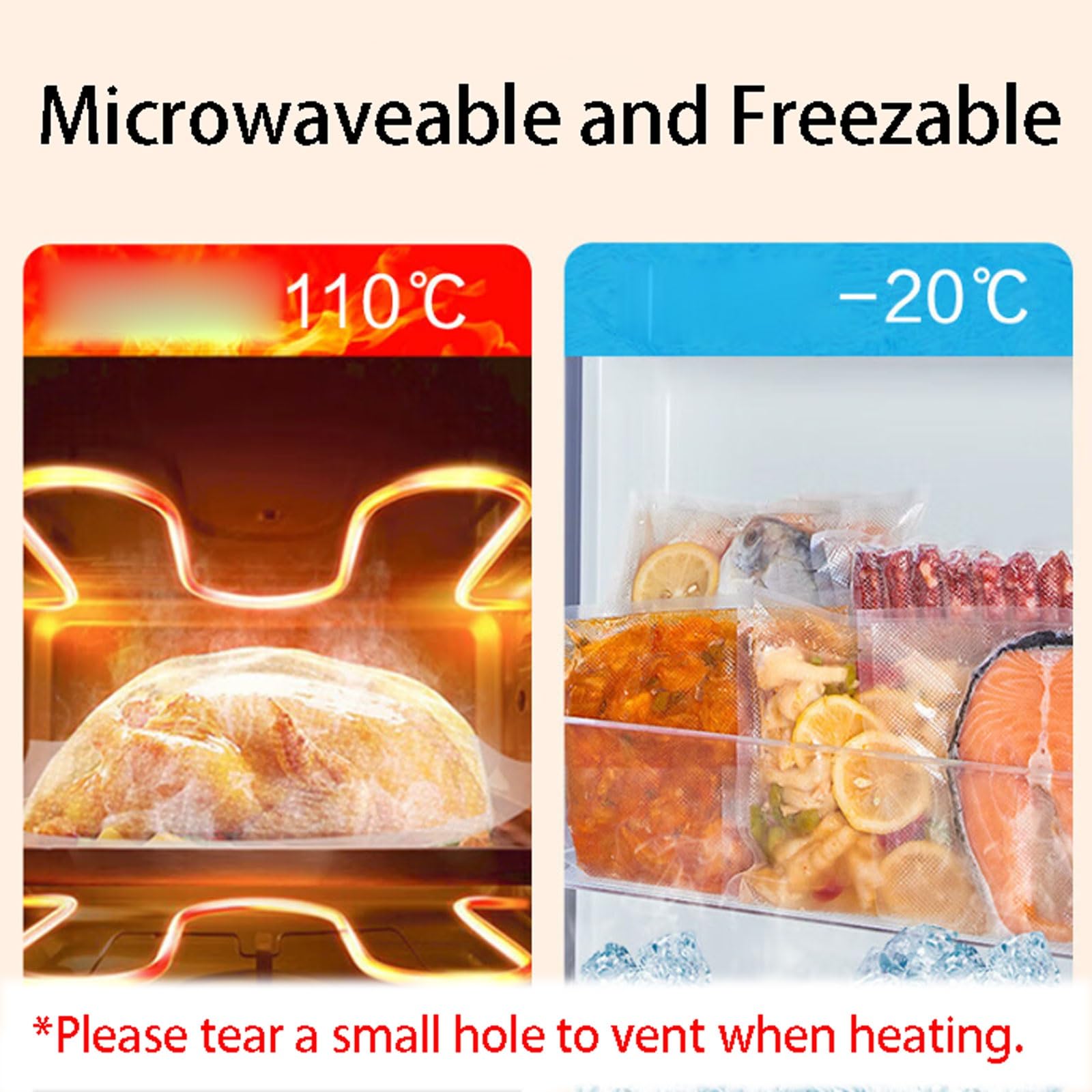 Máquina selladora al vacío portátil, compacta, ideal para uso doméstico y cocina (100 bolsas medianas)