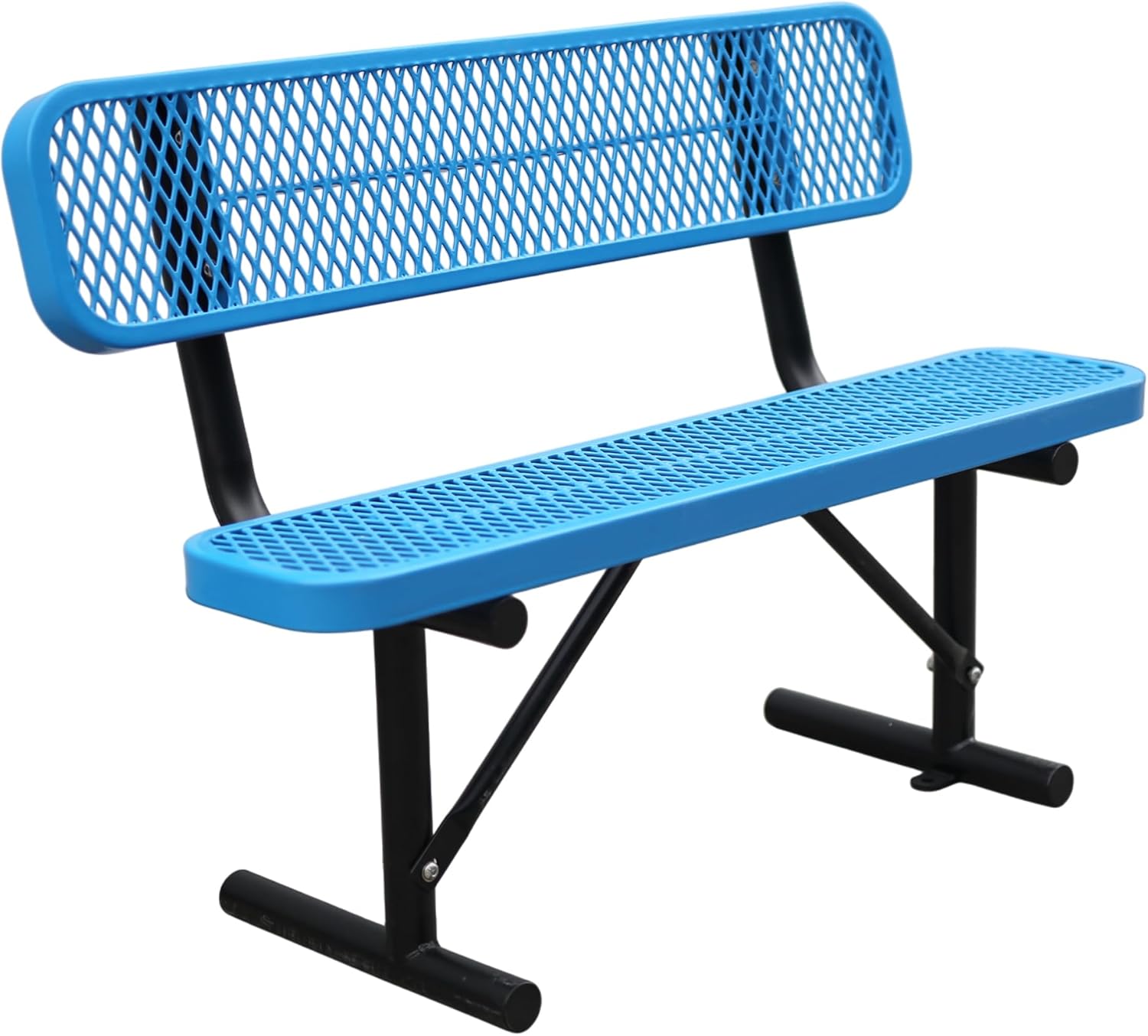 6 ft Outdoor Park Bench – Heavy-Duty Steel Frame & Rust-Resistant Thermoplastic Coating, Suitable for Gardens, Courtyards, Campuses, Commercial Spaces (Black, 6ft)