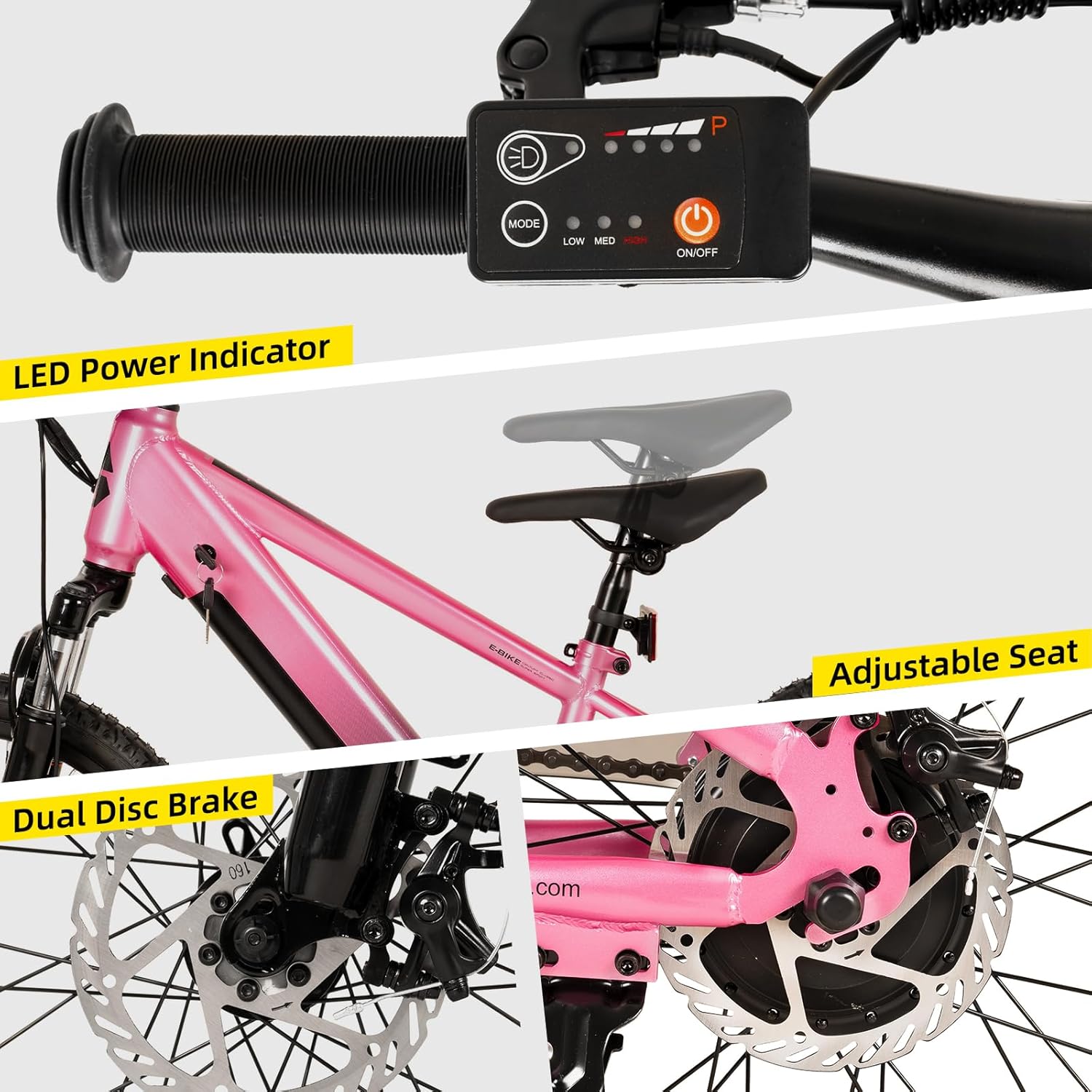 JOYSTAR 20 26 Inch Electric Bike for Kids Teens Ages 6+ with 250W/500W Brushless Motor, Electric Mountain Bicycle with Removable Battery, Safe Children Ebikes with Dual Disc Brakes